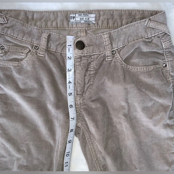 Free People Tan Skinny Corduroy Pants Sz 26 - Picture 10 of 12
